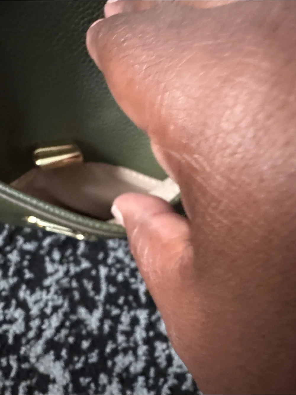 Nanette Lenore Olive Green Pebbled Leather Dome Crossbody with Gold Accent - Picture 2 of 5
